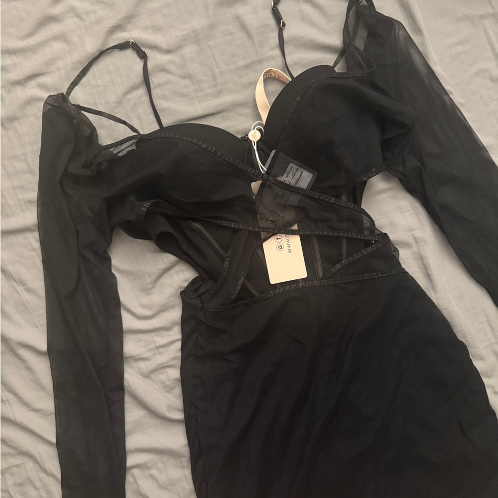 Elegant Black Mesh Dress